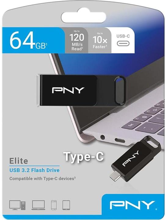 Produktbild PNY ELITE TYPE-C USB 3.2 64GB (64 GB, USB-C)