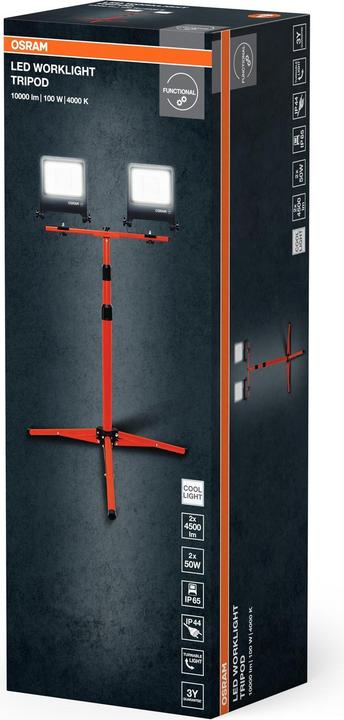 Productafbeelding Osram LED Aussen-Strahler WORKLIGHTS - TRIPOD 2x50W 4000K Neutralweiss 4099854572258 (10000 lm)