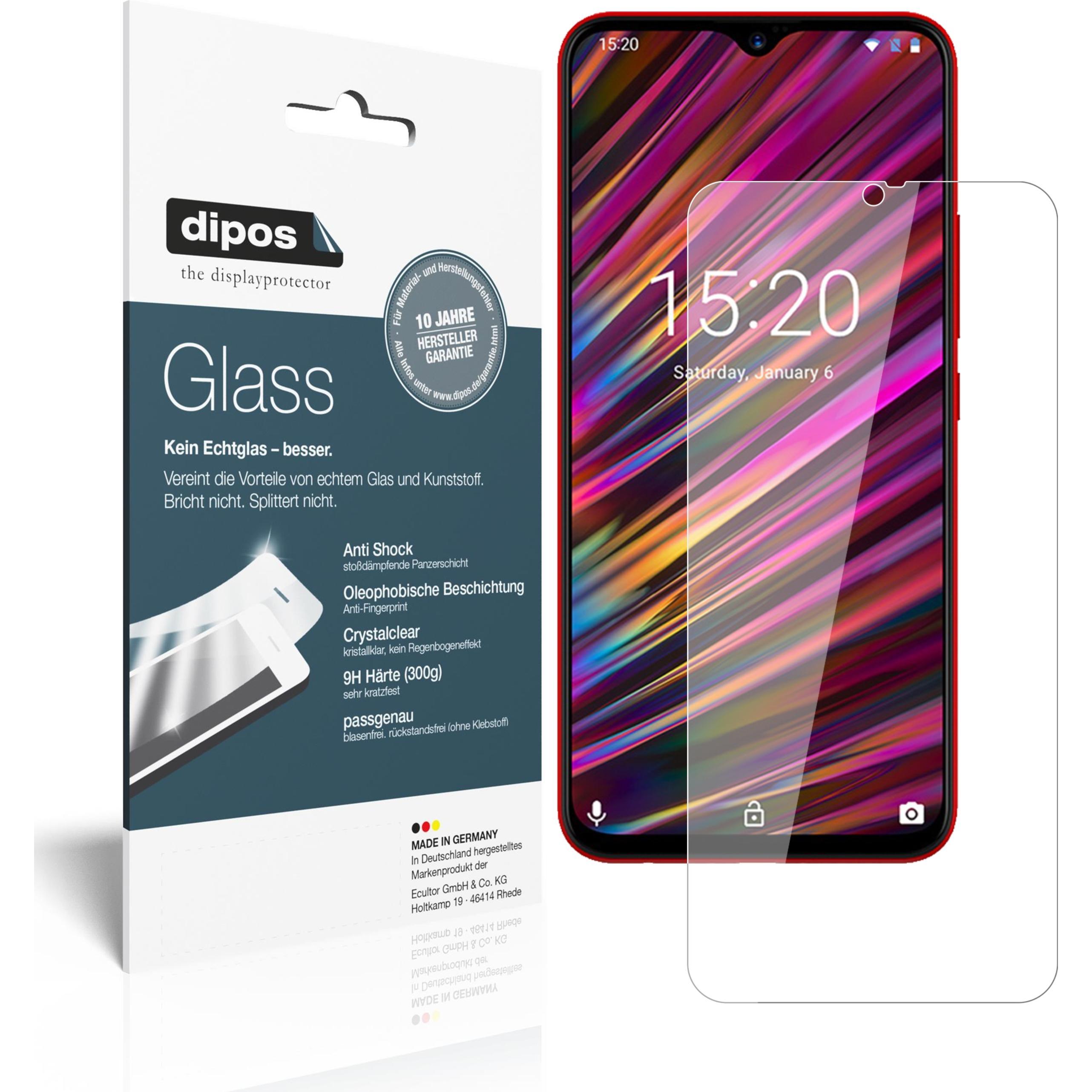 Dipos Displayschutz Anti-Shock (2 Stück, Umidigi F1 Play), Smartphone Schutzfolie, Transparent