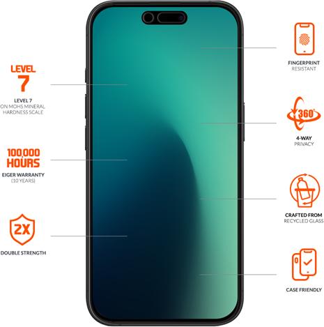 Produktbild Eiger Mountain Glass Black Edge 360 (1 Stück, Apple iPhone 16 Pro, Apple iPhone 17, Apple iPhone 17 Pro)