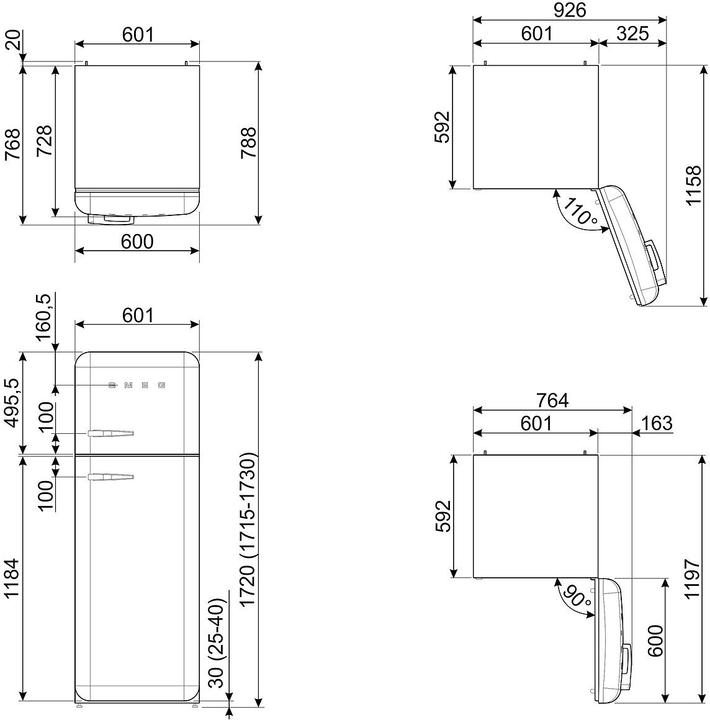 Produktbild Smeg Retro Style FAB30RPK5 (294 l)