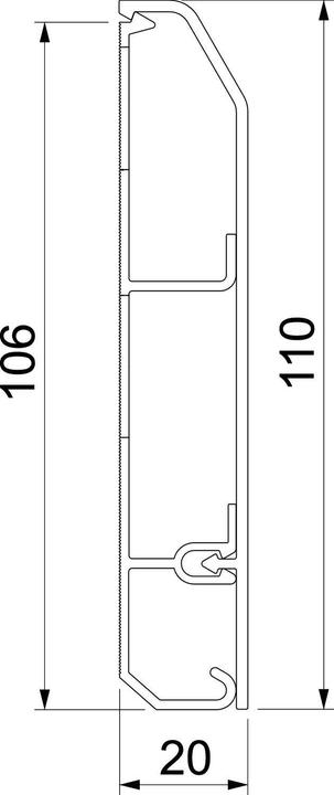 Actual product image OBO Bettermann Skirting Trunking SL Set 20x110 9010, 6132274 (200 cm)