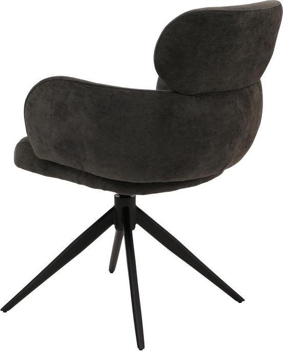 Immagine prodotto Mendler Esszimmerstuhl HWC-O77, drehbar Auto-Return, Stoff (310g/m²) Chenille Öko-Tex – anthrazit