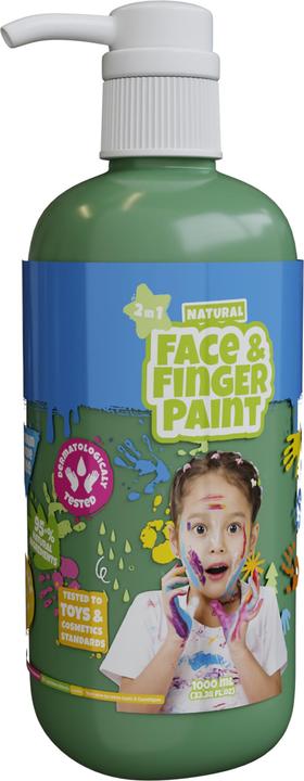 Productafbeelding Boti Natuurlijke fles met pompje voor gezichts- en vingerverf - Groen, 1 l (Groen, 1000 ml)
