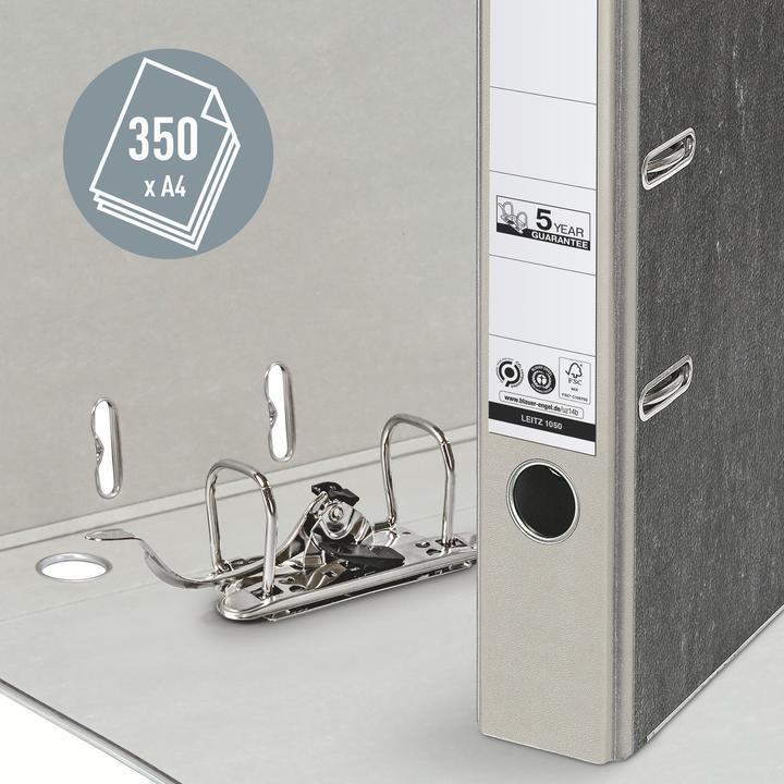 Produktbild Leitz Wolkenmarmor-Ordner, 180 Grad, DIN A4, 52 mm, grau farbiger Rücken, Einband aus Pappe, aussen m (A4, 52 mm, 1 Stk.)