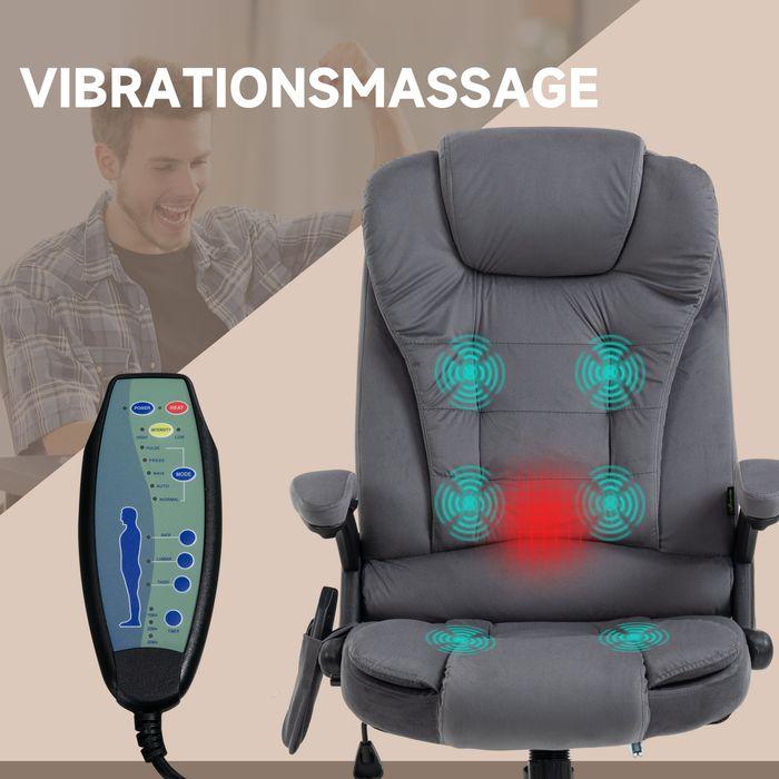 Produktbild Swisshandel24 Bürostuhl mit Massage- & Wärmefunktion, ergonomisch, Dunkelgrau (45 - 55 cm)