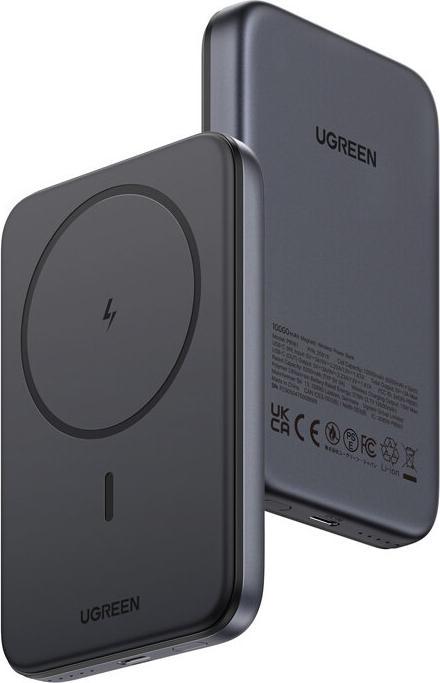 Produktbild Ugreen - Power Bank PB763 (55135B) - Magnetic Wireless Charging 15W, 10000mAh, PD20W - Space Gray (10000 mAh, 15 W)