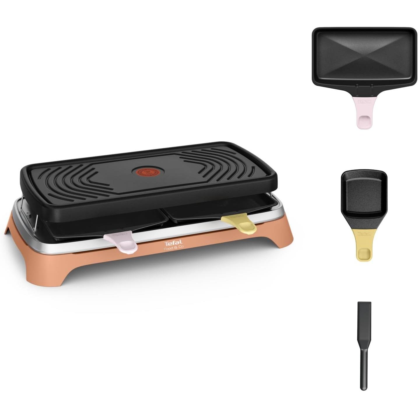 Tefal Piastra cottura per 8 persone, uso interno ed esterno, ricette incluse, Griglia da tavolo