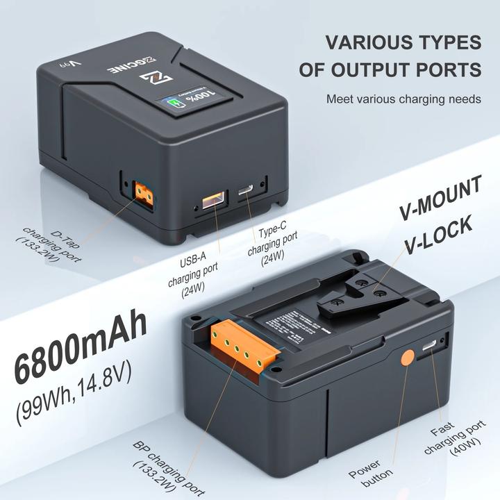 Actual product image ZGCine V-Mount Battery 99WH V-Series (ZG-V99) (27ZGV990000000) (Camera battery)