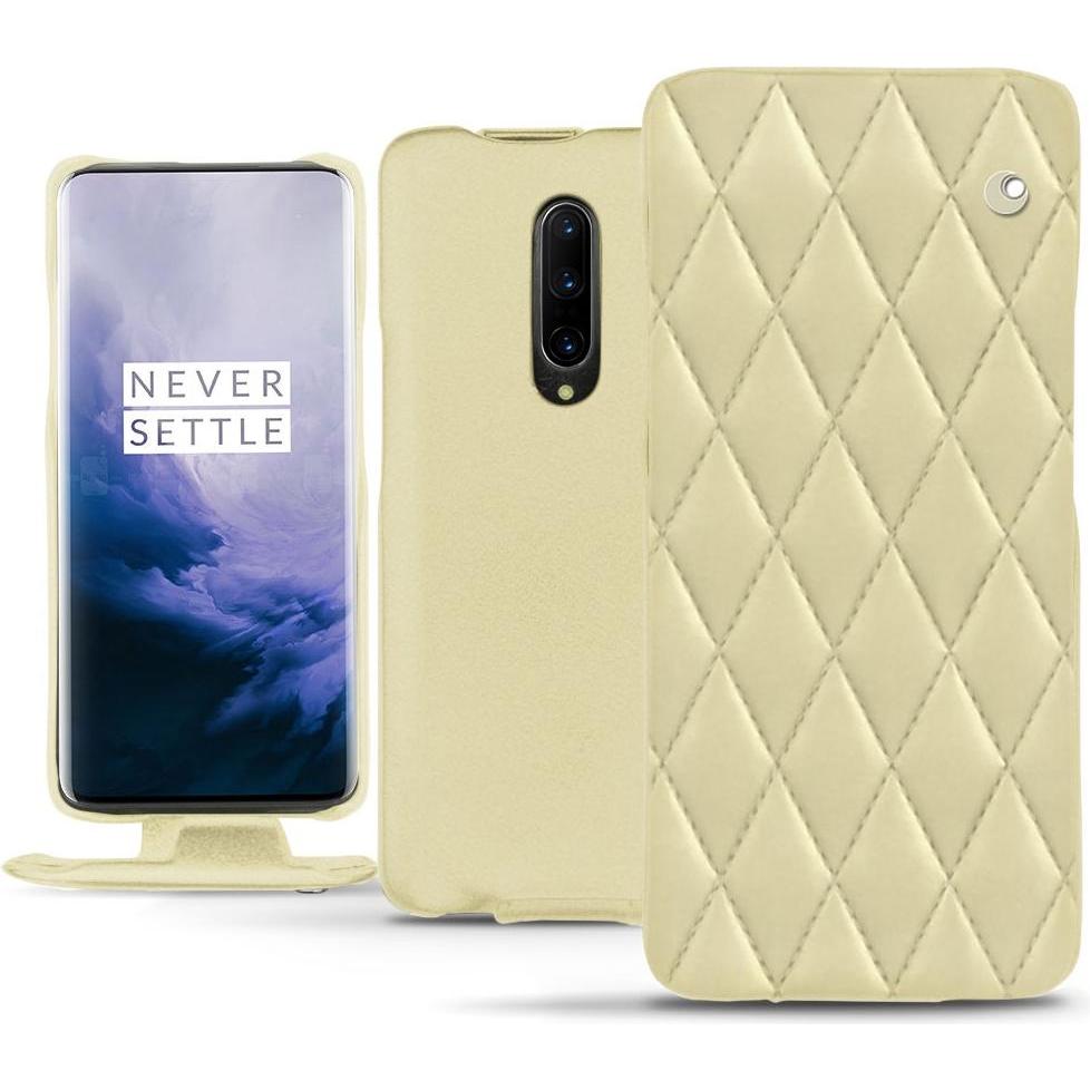 Noreve Lederschutzhülle vertikal (OnePlus 7 Pro), Smartphone Hülle, Beige