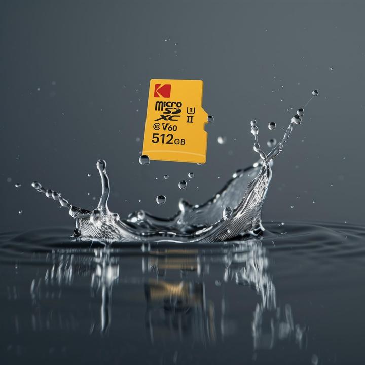 Actual product image Kodak mSD 512GB UHS-II U3 V60 Pro +adapt (512 GB, microSD, U3, UHS-II)