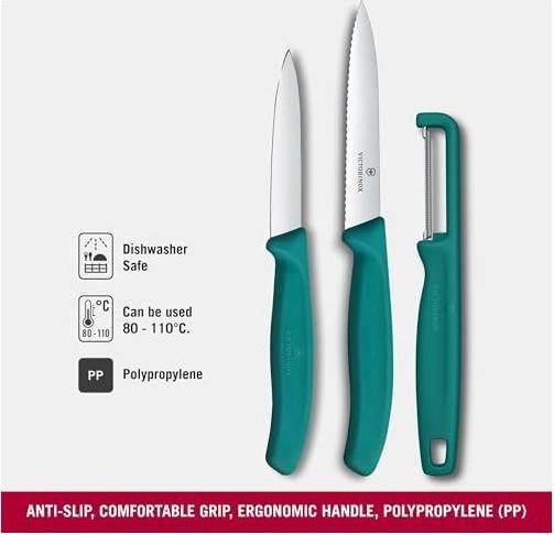 Produktbild Victorinox Gemüsemesser m.I-Sch. grün 3t (10 cm)