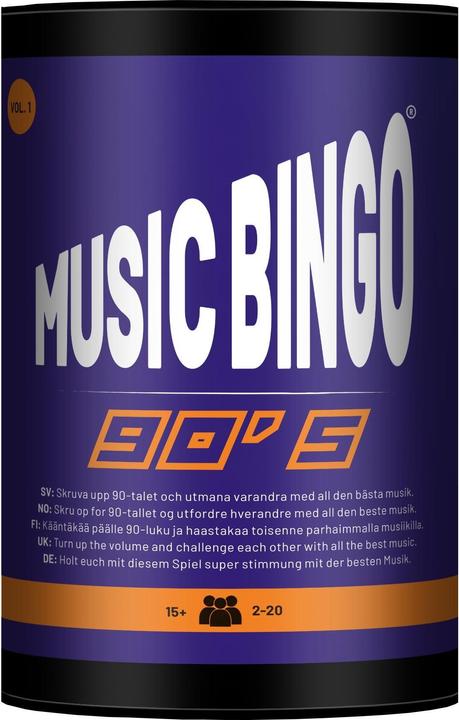 Immagine prodotto SMSCS Games Aps Skru op - Bingo musicale - Anni '90 (Bingo musicale anni '90) (Tedesco, Norvegese, Finlandese, Svedese, Inglese)