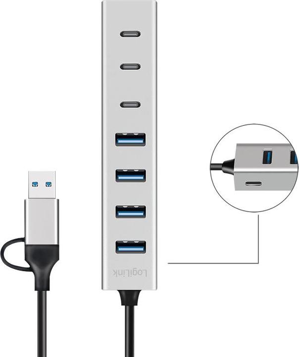 Produktbild LogiLink Prüfen (USB-A, USB-C, 7 Ports)