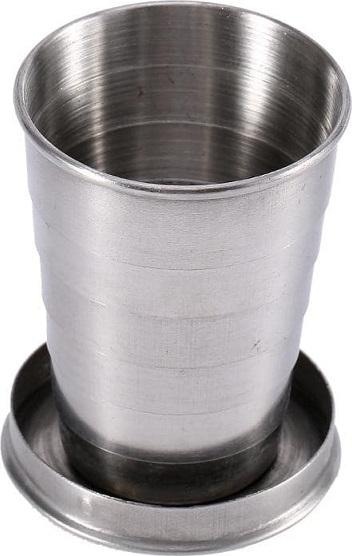 Produktbild JTI Faltbarer Becher aus Edelstahl mit Karabiner
