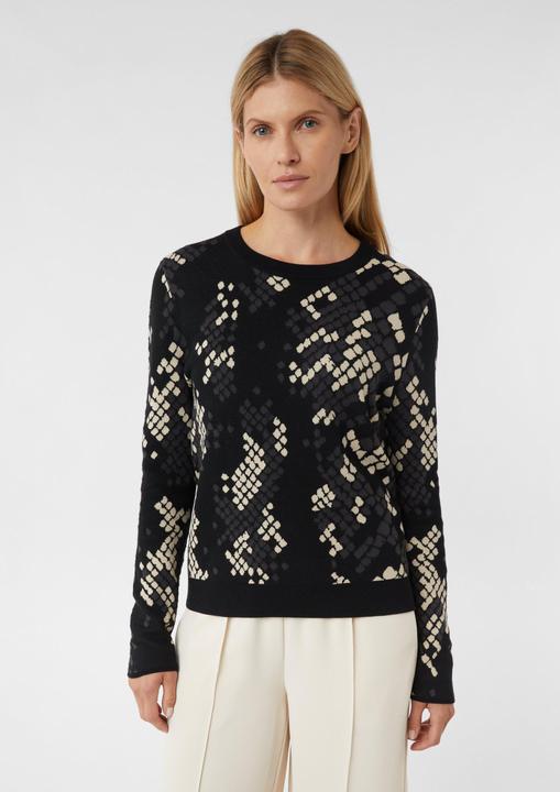 Image du produit Comma Strickpullover Feinstrickpullover mit Jacquard-Muster (42)
