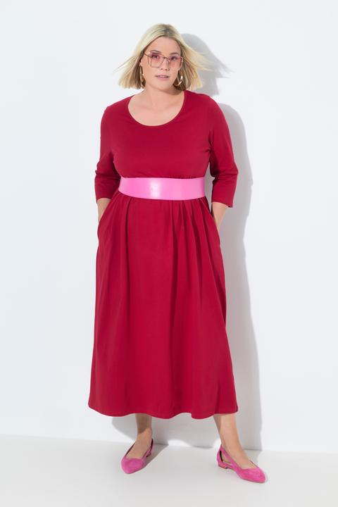 Actual product image Ulla Popken Cotton Knit 3/4 Sleeve Empire Pocket Dress (50, 52)