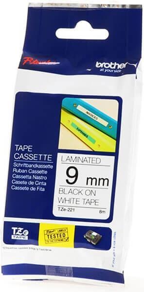 Produktbild Brother TZe-221 (0.90 cm, Schwarz, Weiss)
