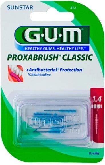 Produktbild GUM SUNSTAR Proxabrush ISO 4 1.4mm cylindric refill pink (8 x, 1.40 mm)