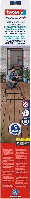 Actual product image tesa FALT Insect screen for doors, size-adjustable aluminium frame, foldable (100 x 220 cm)