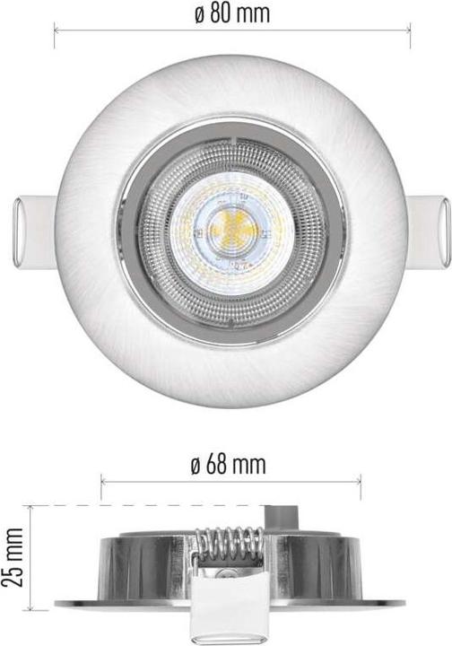 Immagine prodotto Emos Spot LED a soffitto Esclusivo argento, rotondo, 5W bianco caldo (450 lm)