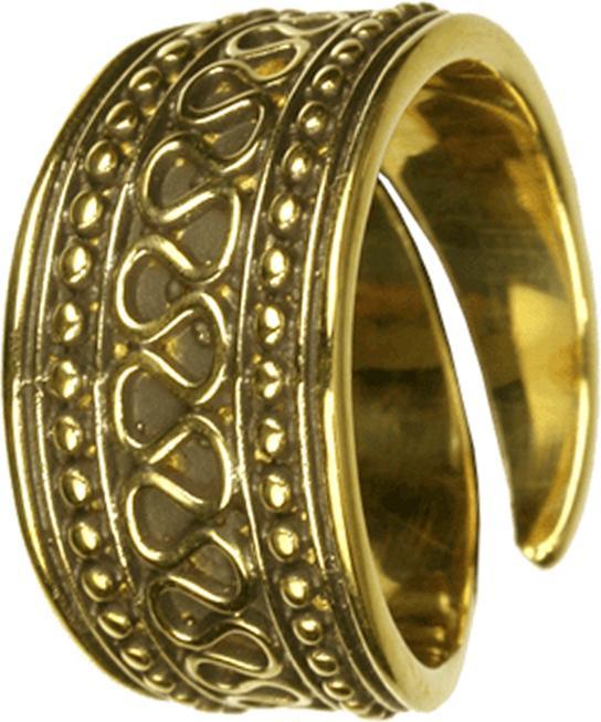 Produktbild Star Piercing Ring vergoldet Wellen mit Kugeln (57)