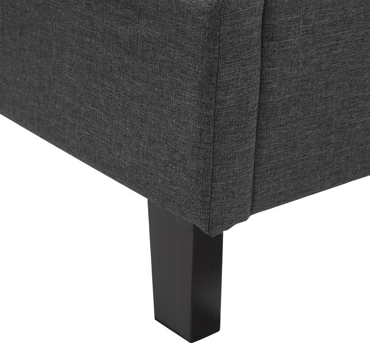 Actual product image Beliani Upholstered bed linen look grey slatted frame 180 x 200 cm MONTPELLIER (180 x 200 cm)