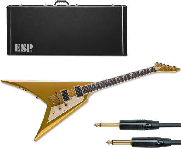 ESP LTD KH-V MGO Kirk Hammett Signature E-Gitarre mit Kabel (E-Gitarre, Ahorn, Aluminium, Korina, Macassar)