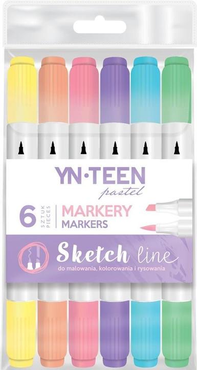 Actual product image Interdruk Sketch Line Pastel 6 colours YN TEEN brand (Zestaw kolorów)