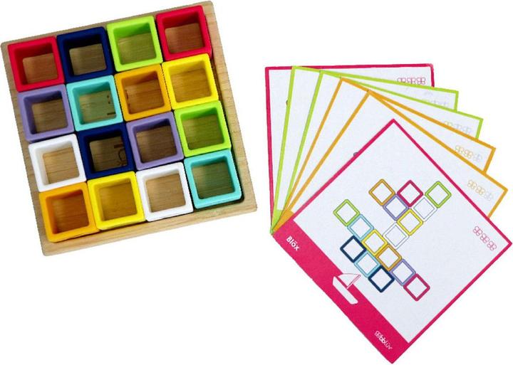 Actual product image Bblüv Wooden and silicone puzzle with Blox cards