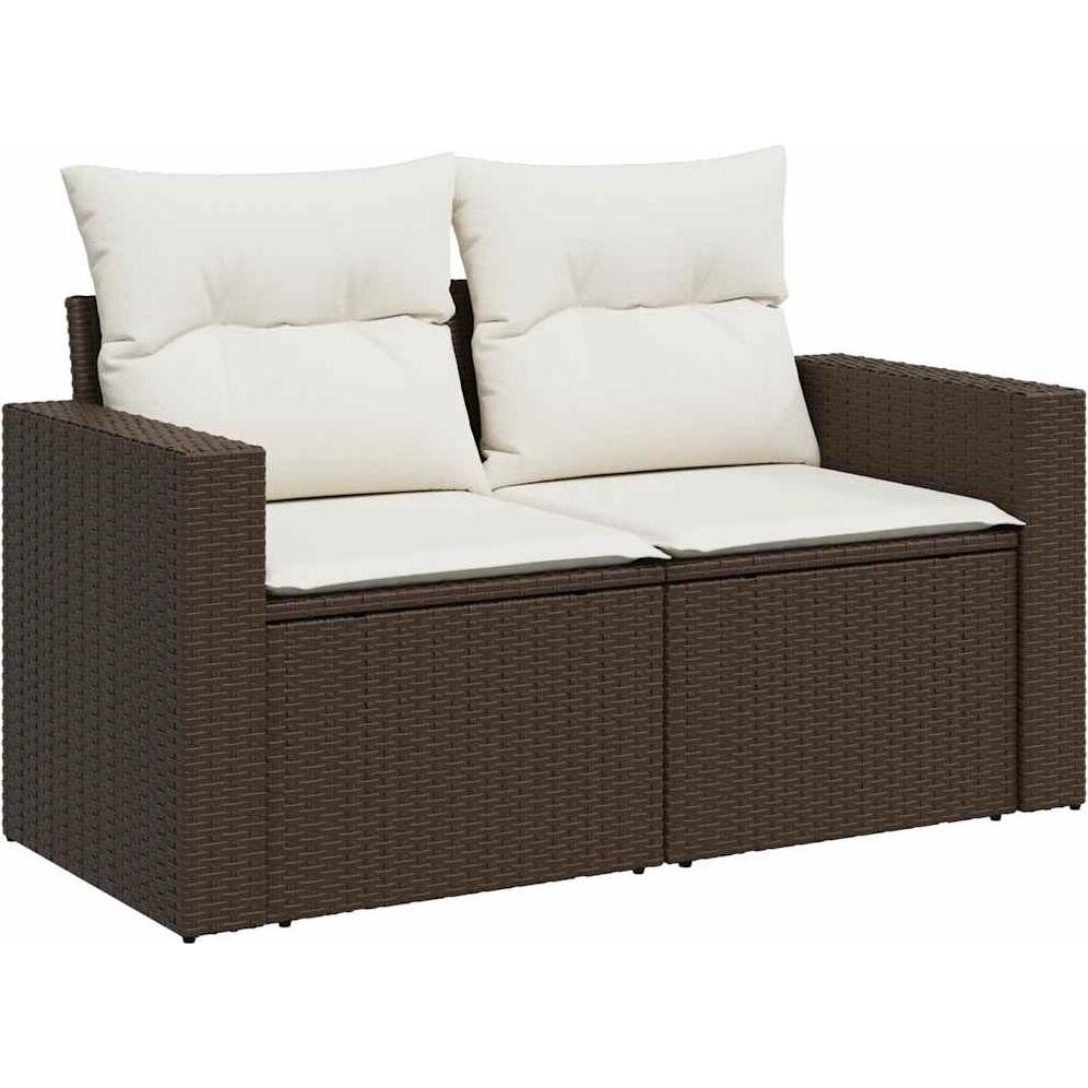 Thumbnail - VidaXL, Gartenlounge, 9-tlg. Garten-Sofagarnitur mit Kissen Braun Poly Rattan