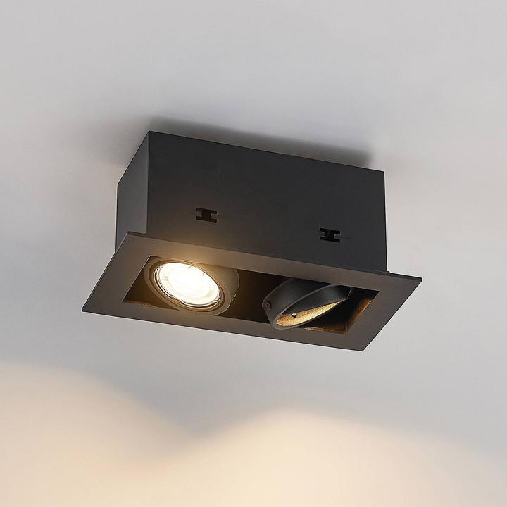 Actual product image Arcchio Taneja recessed luminaire, two-flame, black (GU10)