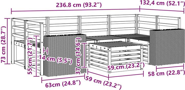 Produktbild vidaXL Outdoor-Sofa