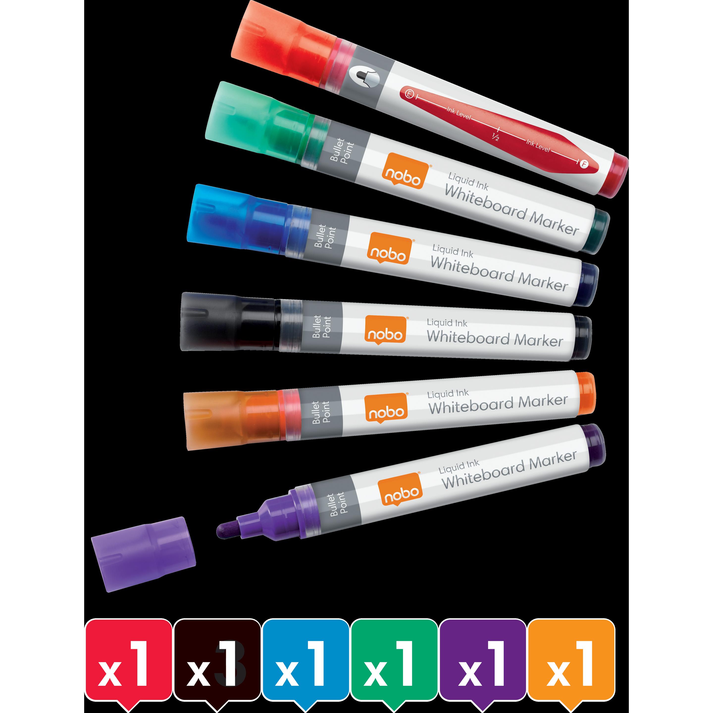 Thumbnail - Nobo, Marker, Liquid InkMarker 3 in 1 (Mehrfarbig, 3 mm, 6 x)