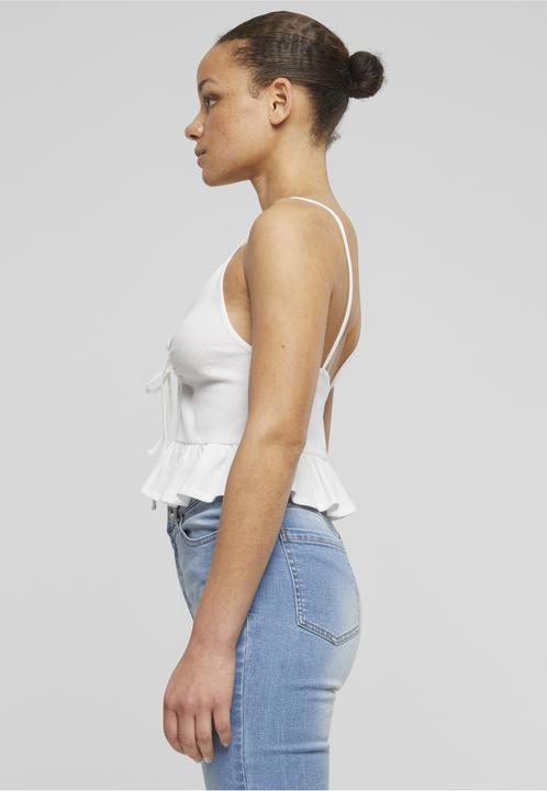 Produktbild Urban Classics Ladies Waffle Pique Ruffle Top - 137877 (L)