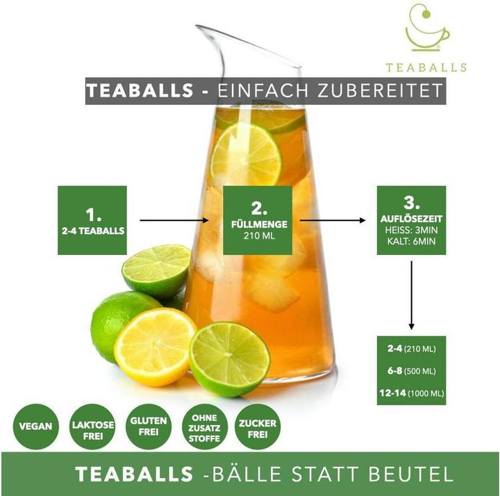 Immagine prodotto Teaballs Zenzero naturalmente torbido 140 pezzi (70 g)