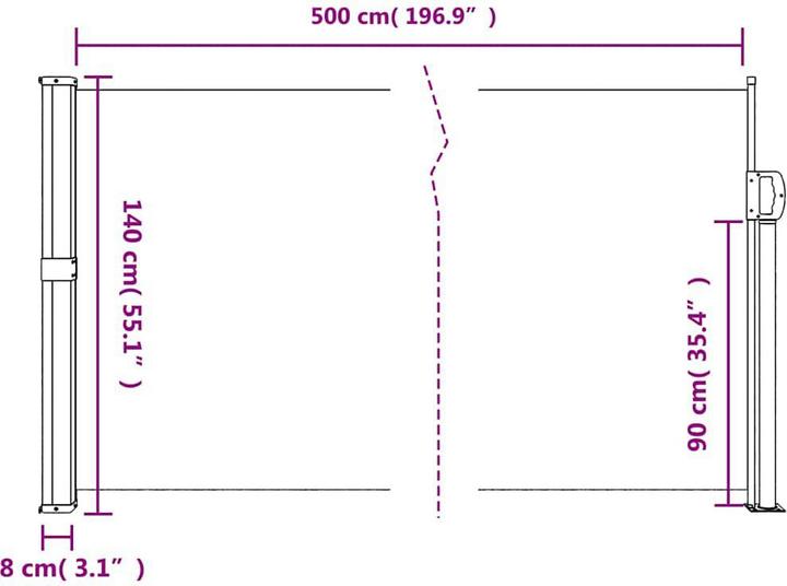 Image du produit vidaXL Store latéral extensible (5 m)