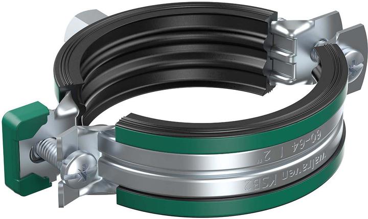 Actual product image Walraven Pipe clamps KSB2 Two screws Ø165-169mm, galvanised, with Quicklock. Combinatio