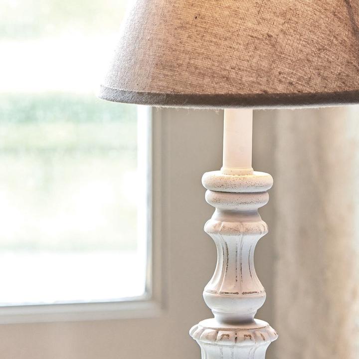 Image du produit Loberon Lampe de table Créteil marron/blanc antique (E14)