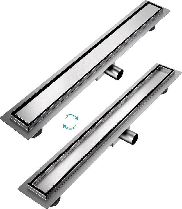 Produktbild Emke Duschrinne Edelstahl, Bodenablauf Komplettset Siphon mit Geruchsstop, Haarsieb, 700cm (700 mm)