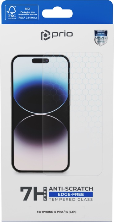 Produktbild prio Displayschutzglas (1 Stück, Apple iPhone 15 Pro, Apple iPhone 15)