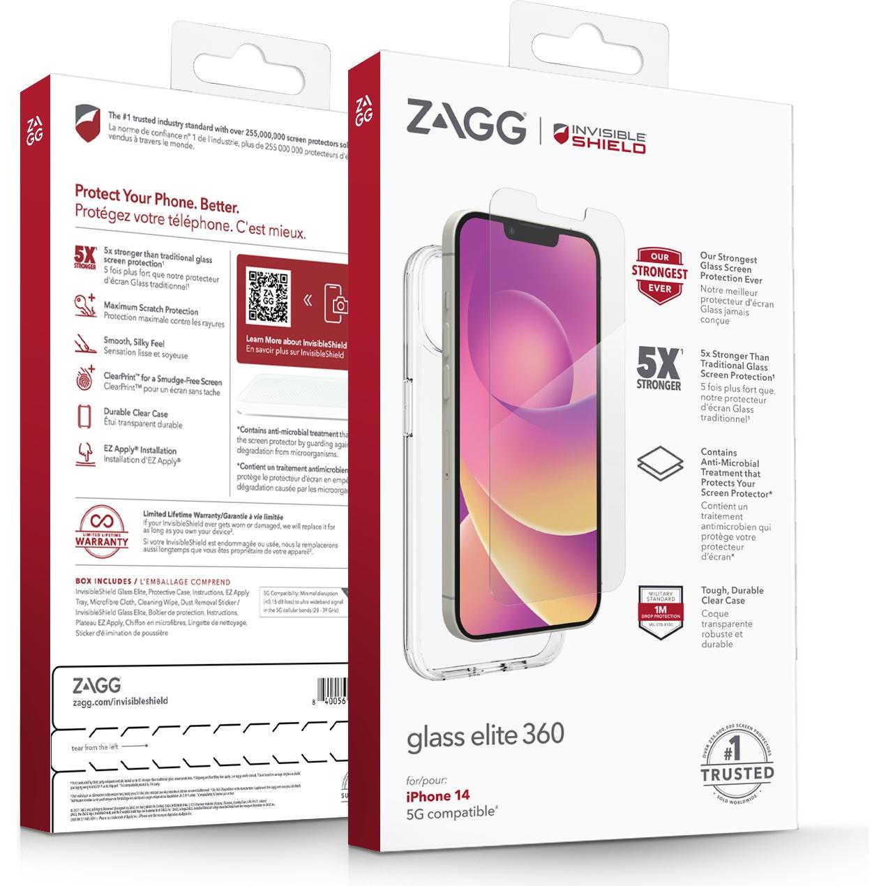 Thumbnail - Zagg Invisbleshield Bndl Glass (1 Stück, Apple iPhone 14), Smartphone Schutzfolie, Transparent