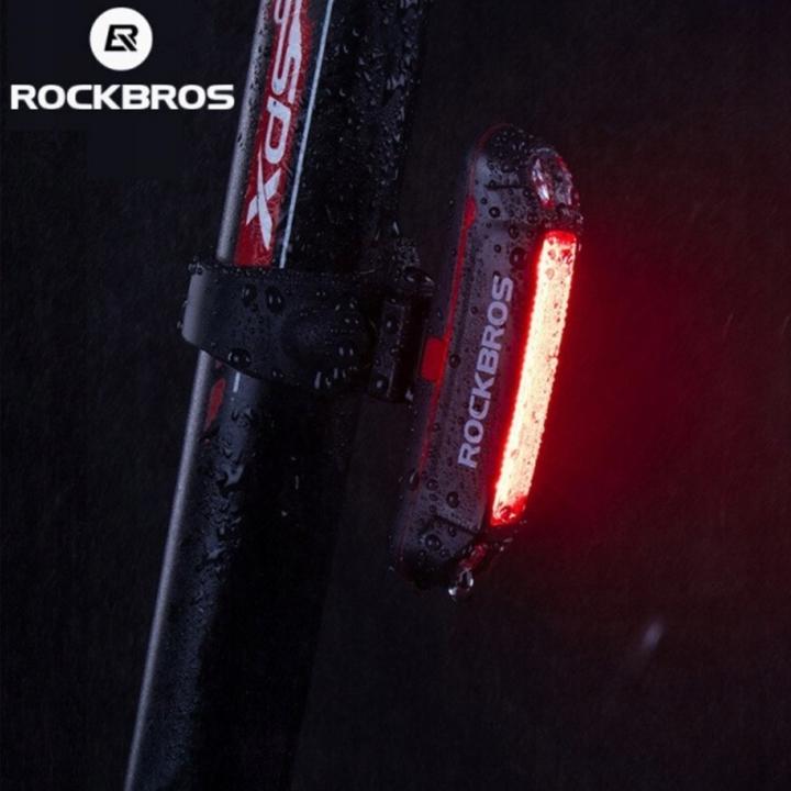 Actual product image Rockbros A54BK rear bicycle light + micro USB - USB-A cable - black (100 lm)