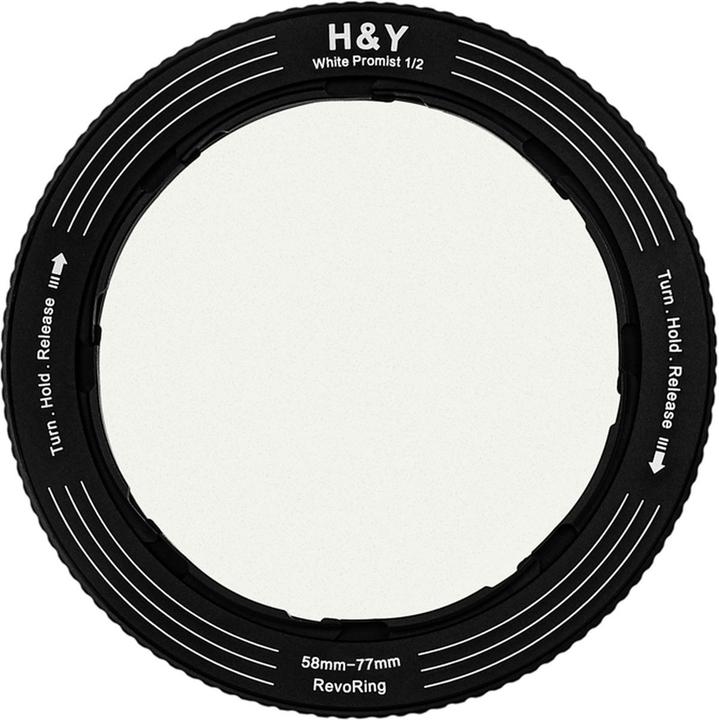Productafbeelding H&Y REVORING 58-77mm White Mist 1/2 Filter (77 mm, Zwarte nevelfilter, 58 mm)