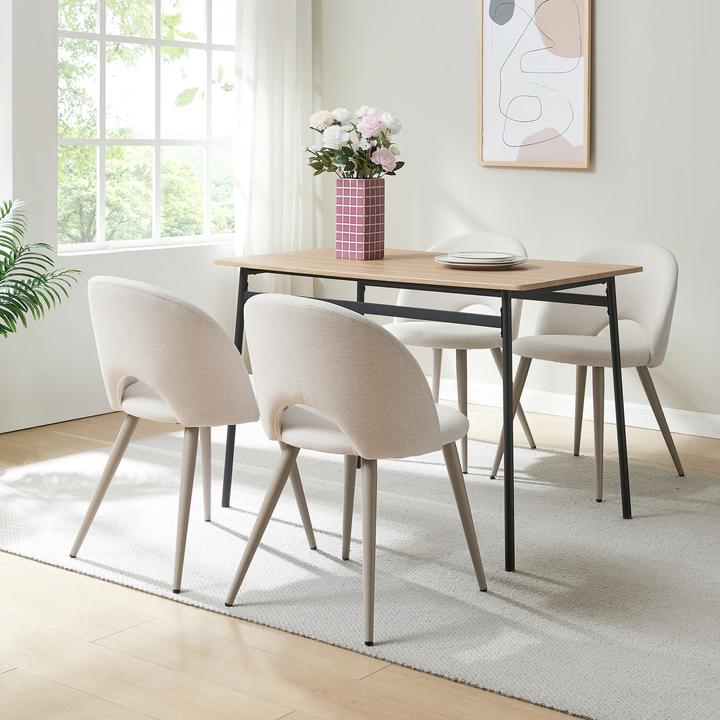 Image du produit En.Casa Esszimmerstuhl Karijoki 4er Set Webstoff Beige