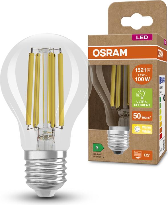 Produktbild Osram Led Filament Classic A (E27, 7.20 W, 1521 lm, 1 x, A)