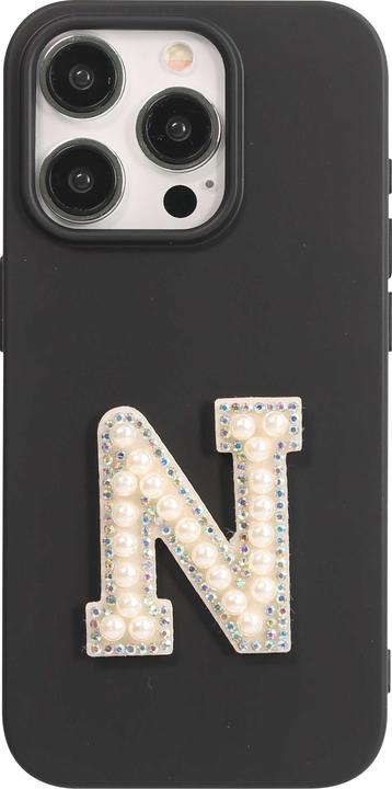 Produktbild PhoneLook Sticker Aufkleber für Handy/Tablet/Computer 3D Pearls weiss Buchstabe N