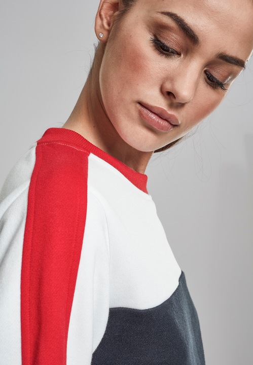 Produktbild Urban Classics Ladies Cropped 3-Tone Stripe Crew (L)