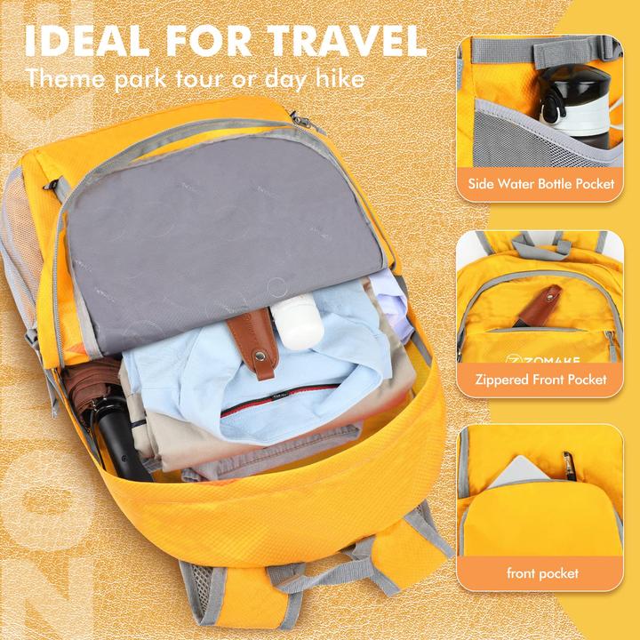 Produktbild Only-Bags.Store Leichter faltbarer Rucksack-Packbare Rucksäcke, kleine faltbare Rucksäcke Wanderrucksack (30 l)