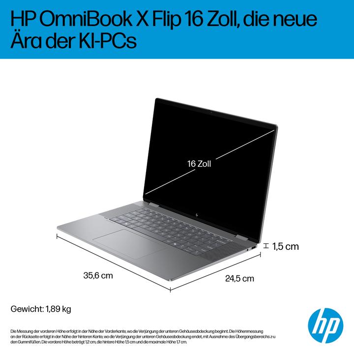 Produktbild HP OmniBook X Flip 16-ar0052ng AMD Ryzen™ AI 5 340 Next Gen AI Notebook 40,6 cm (16"") (15.98", AMD Athlon II P340, 16 GB, 512 GB, DE)